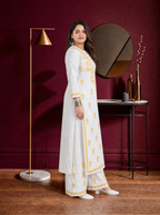 Aachhri Rayon Chikankari 2PC Set - White - Plus size side